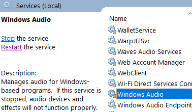 „Windows Audio Min.“