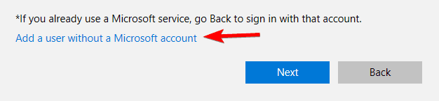 Microsoft hesabı olmayan bir kullanıcı ekle Windows 10 bilgisayarımda oturum açmama izin vermiyor
