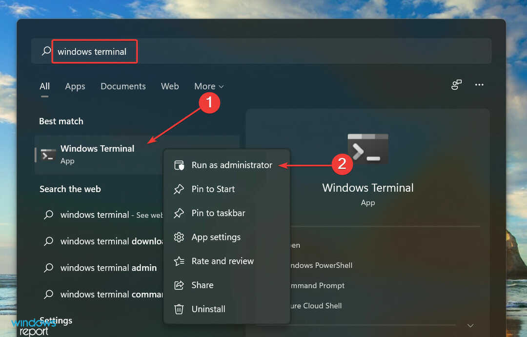 Start Windows Terminal for å fikse Windows 11-avslutningsboksen