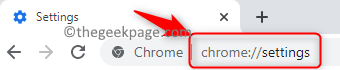 Адресний рядок налаштувань Chrome Мін