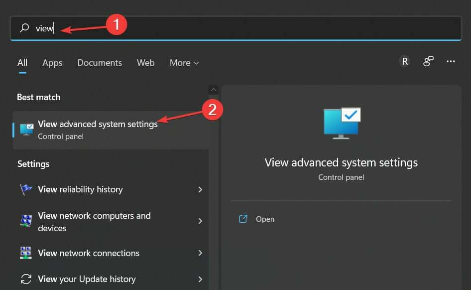 View-advanced-settings Erweiterte Systemeinstellungen in Windows 11