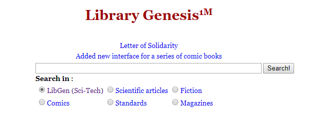 Library Genesis Gratis e-bøger