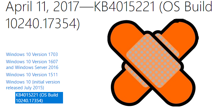 KB4015221 для Windows 10 версии 1507 включает полезные исправления ошибок IE.