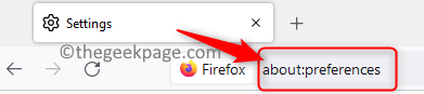 Firefox O postavkama Min
