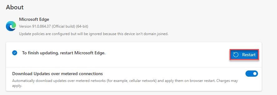 Edgeで推奨されるブラウザー設定プロンプトの使用を停止する