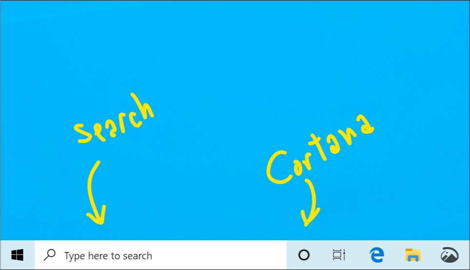 Cortana-sökning separerade