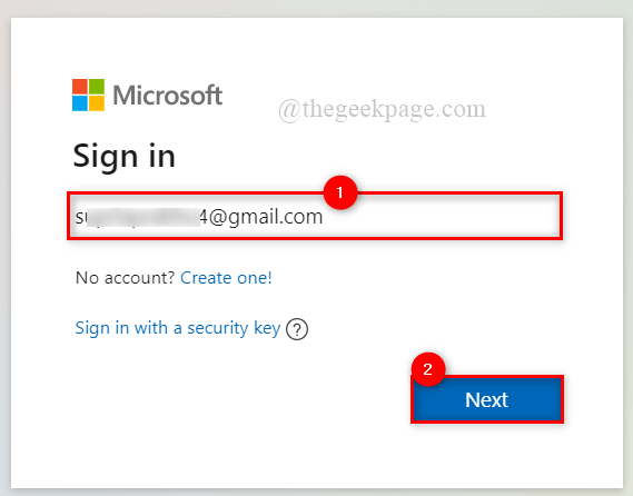 Geben Sie die E-Mail-ID Microsoft 11zon ein