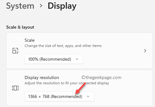 System Display Skala & Layout Display Resolution Välj Lägre upplösning