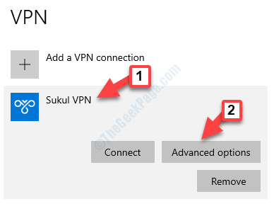 Paramètres VPN Votre connexion VPN Options avancées