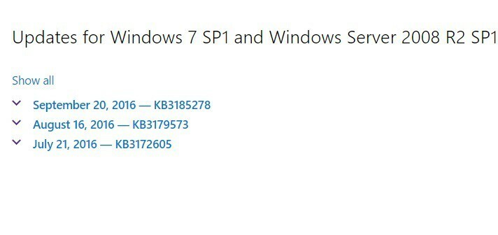 Windows 7用のKB3185278を更新すると、ソフトウェアの互換性が向上します
