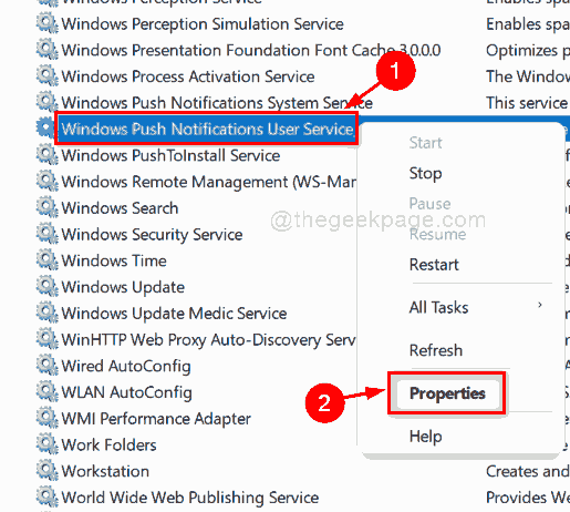 Eigenschaften des Windows-Push-Benachrichtigungs-Benutzerdienstes 11zon