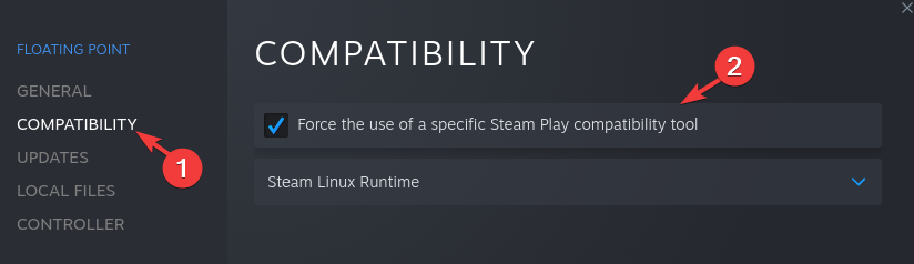 Belirli bir Steam Play uyumluluk aracının kullanımını zorunlu kılın 