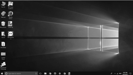 Barevný filtr ve stupních šedi Windows 10 Min