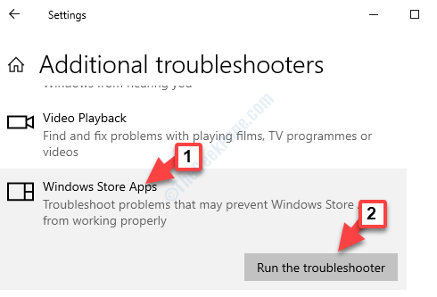 פותר בעיות נוספות מצא ותקן בעיות אחרות יישומי חנות Windows הפעל את פותר הבעיות