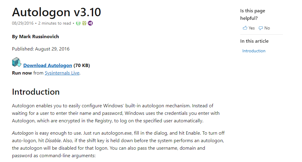Autologon 3.1 - Windows 10 Autologin funktioniert nicht not