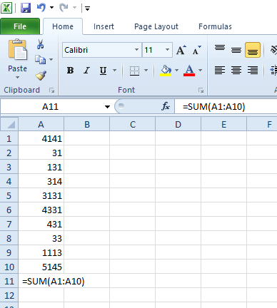 A benne lévő szóközökkel való működés nem tökéletesen összeadja az Excel táblázatot
