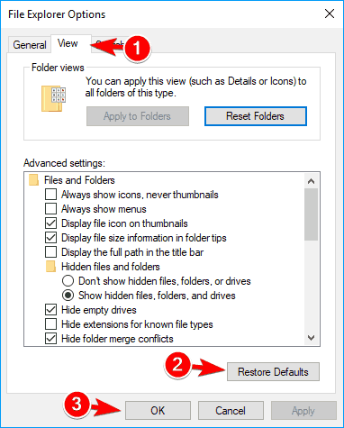 Datei-Explorer-Optionen anzeigen Miniaturansichten werden nicht angezeigt