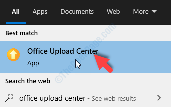 Start zoeken Office Upload Center Resultaat Links klikken