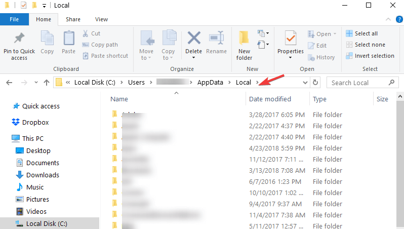 App-Daten lokaler Datei-Explorer Windows 10