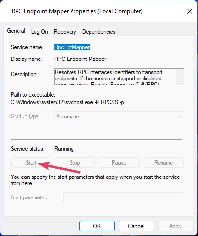 Gumb Start Windows Audio Service ruši Windows 11
