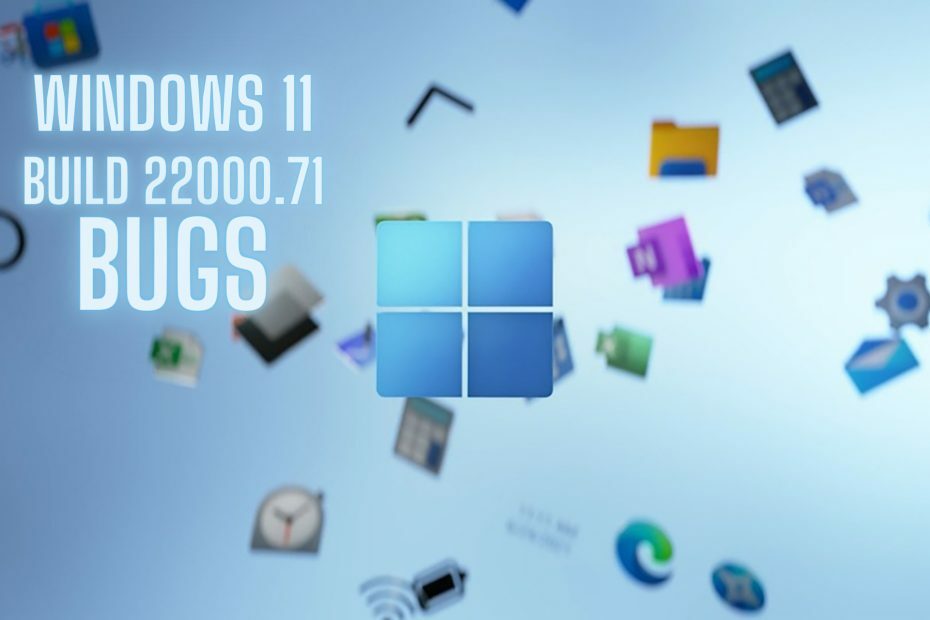 Windows 11 22000.71 bug