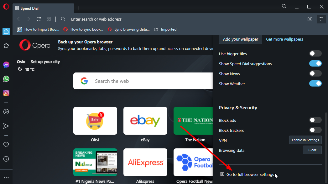 pengaturan browser lengkap chrome ekspor bookmark ke Chrome