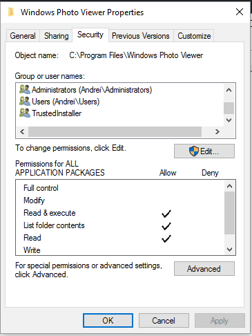 nastavenia zabezpečenia súborov Windows 10
