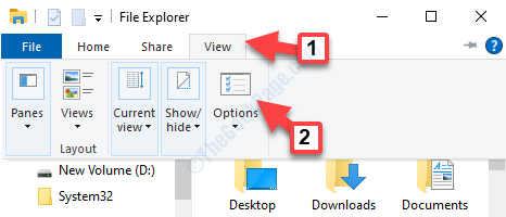 „File Explorer“ peržiūros parinktys