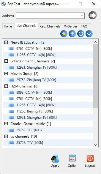 Software per TV via cavo SopCast