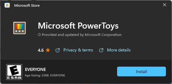 Installige PowerToys Windows 11 