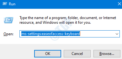 إعدادات سهولة الوصول لوحة المفاتيح