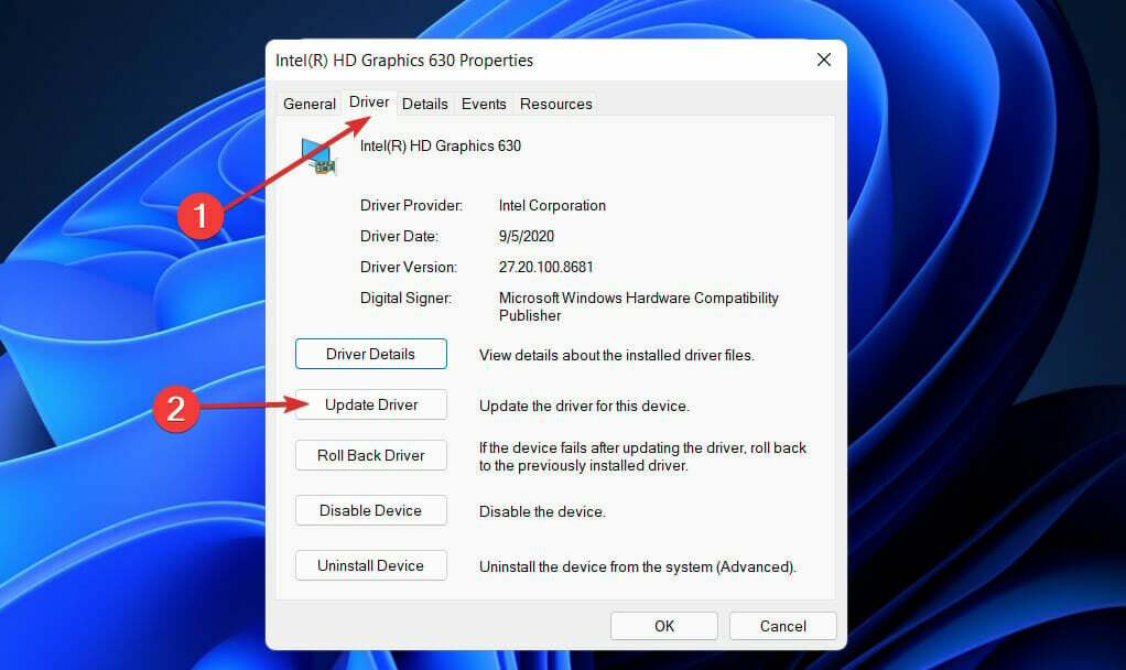 actualiser l'adaptateur de la cible de visualisation Windows 11 ne peut pas modifier la résolution