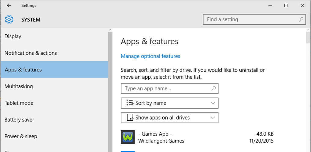 приложения функции Windows 10