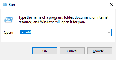 zaženite namestitev Windows regedit v teku