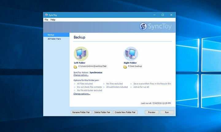 Поправка: Synctoy не работи с Windows 10