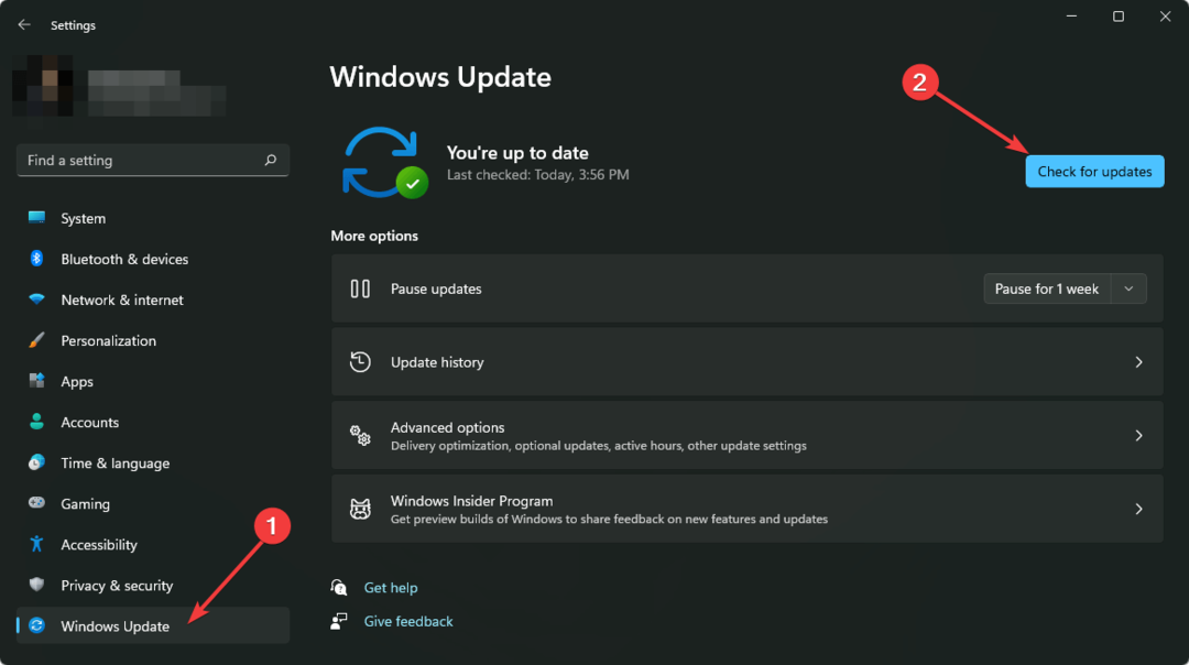 Patikrinkite, ar nėra naujinimų „Windows 11“ nustatymuose