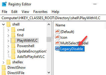 „Playwithvlc“ pervardykite „New String Value Legacydisable“