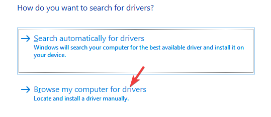 pilih Jelajahi komputer saya untuk driver di pembaruan driver