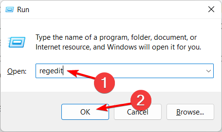 regedit-ok อยู่ในการลงทะเบียน Windows 10