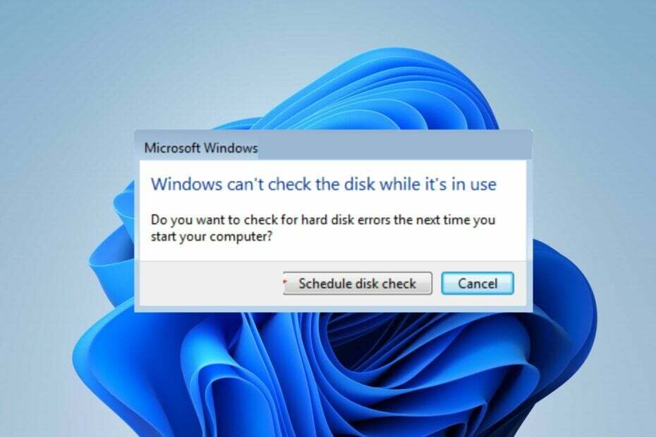„Windows“ negali patikrinti disko, kol jis naudojamas, priversti jį išjungti