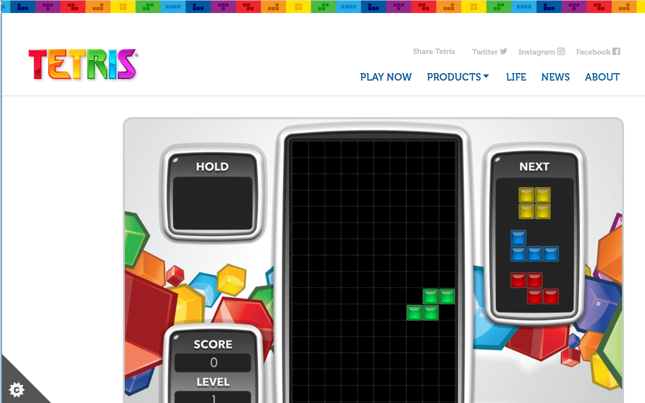 Tetris retro spēles tiešsaistē