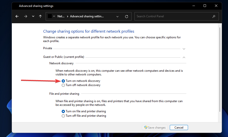 Die Option Netzwerkerkennung aktivieren, um Netzlaufwerk Windows 11 zuzuordnen