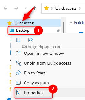 2 Quick Access Desktop-egenskaper Min