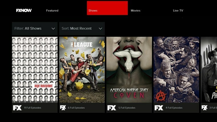 FXNOW-app lanceret til Windows 8, se originale serier og Blockbuster-film