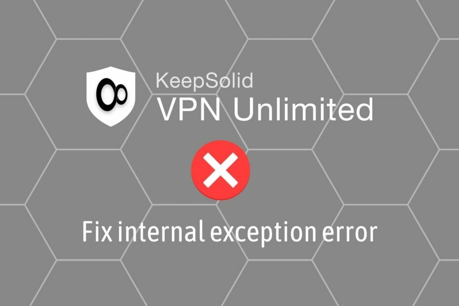ištaisyti VPN neribotą vidinės išimties klaidą