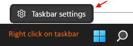 Configuración de la barra de tareas Mín.