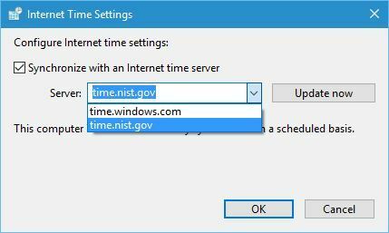 date-3 med sinhronizacijo sistema Windows in time.windows.com je prišlo do napake