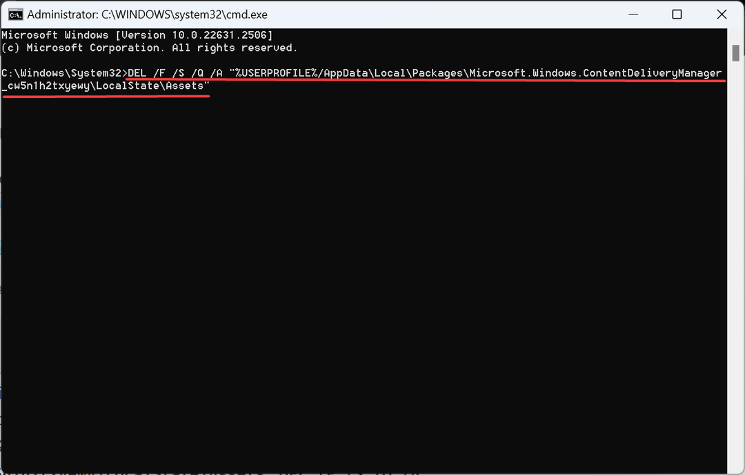 команда за коригиране на фона на заключения екран се връща към син екран Windows 11