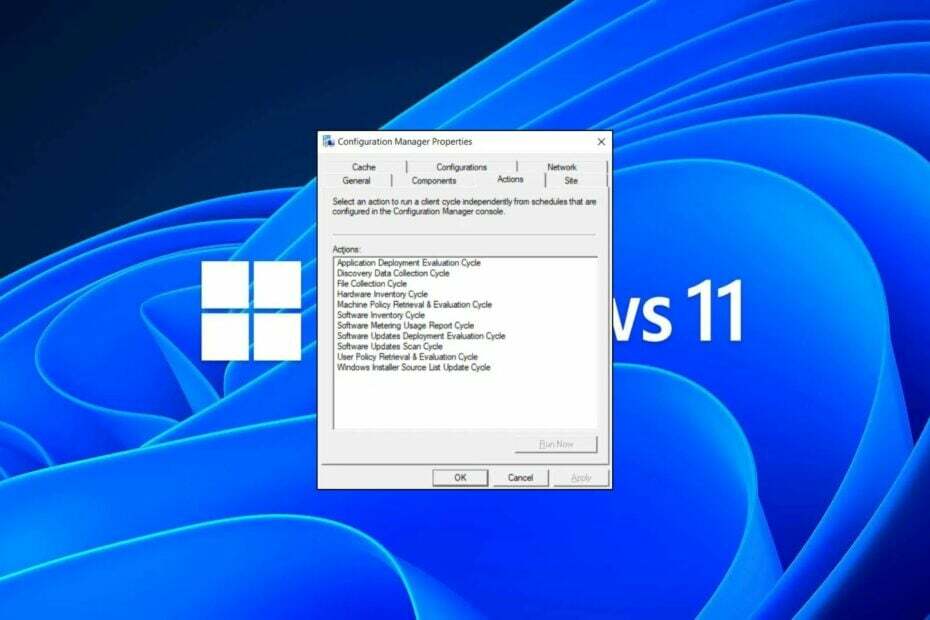 Configuration Managerin ohjauspaneelin avaaminen Windowsissa