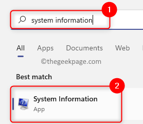Windows-nøkkel Systeminfo Min